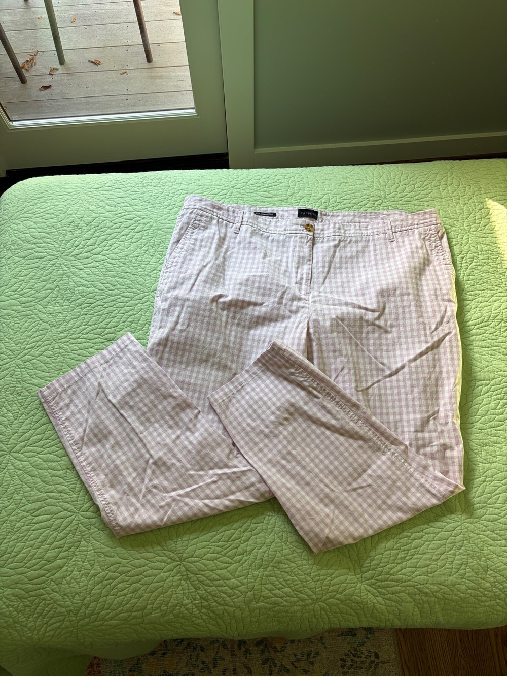 Lilac Gingham Cotton Pants - Classic Casual